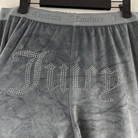 Juicy Couture OG Bling Jewel Rhinestone Velvet Pull On Joggers Large Retro Y2K - Picture 2 of 8